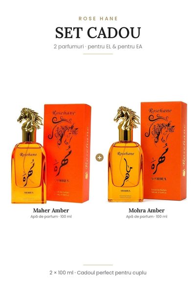 rosehane Set cadou Rose Hane Maher Amber & Mohra Amber – Pentru El & Ea, 2 × ...