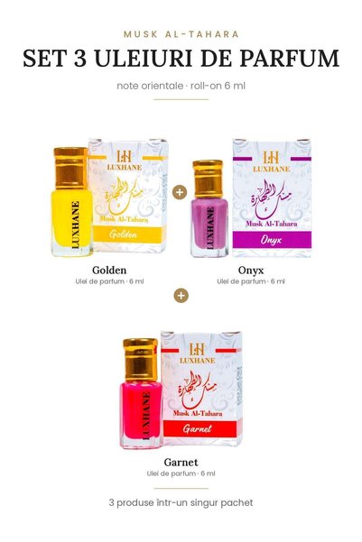 rosehane Set de 3 Uleiuri Parfumate Orientale de la Musk Al-Tahara - Golden, ...