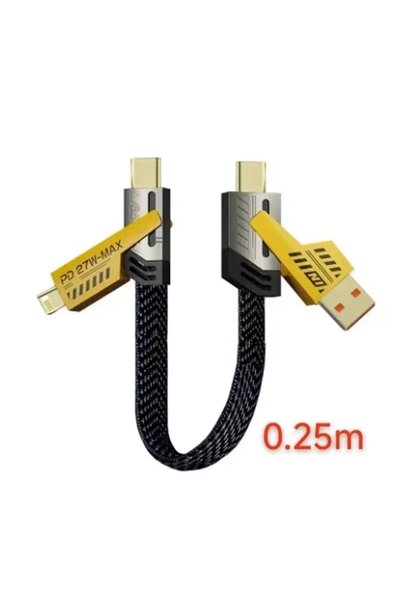 Choice1 VIKEFON 4 in 1 PD65w (25cm) 4 In 1 PD 65W Multifunction USB Data Cabl...