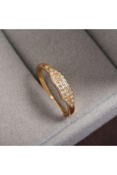 Choice 6 Gold Color A ZAKOL New Trendy Shiny Micro Pave Zircon Finger Ring Wh...