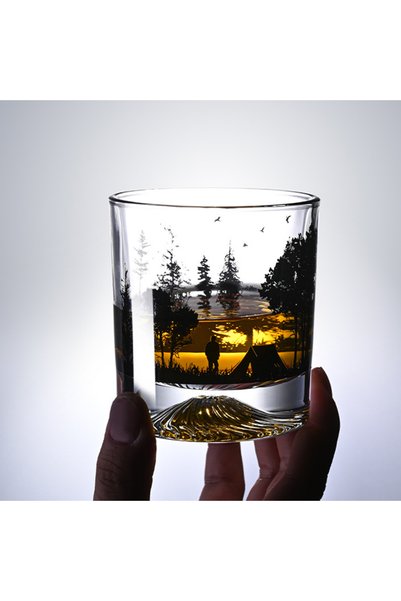 Choice 300ml Snow Mountain 300ml Creative Silhouette Wine Glass Cup Iceberg C...