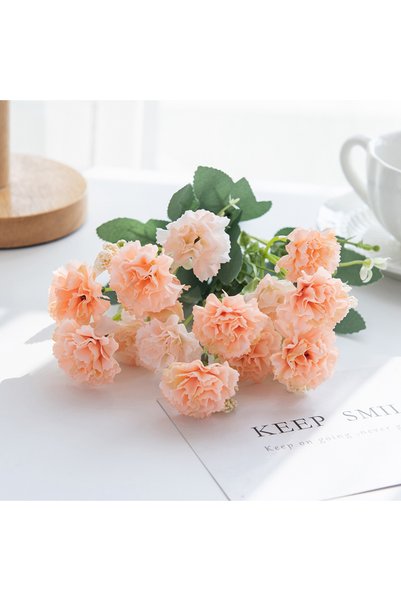 Choice5 1pc Champagne Artificial Flowers Silk Rose Carnation Home Vase Festiv...