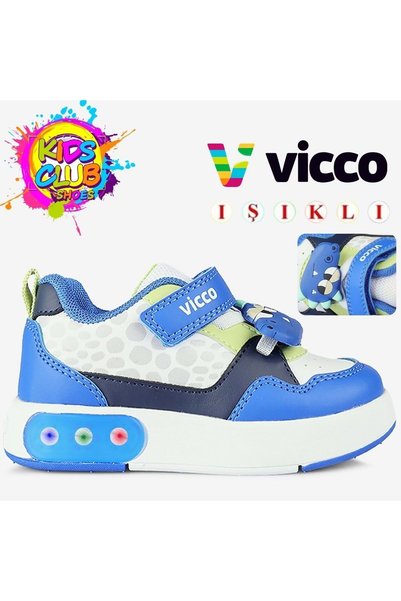 Vicco Borka Işıklı Ortopedik Çocuk Spor Ayakkabı MAVİ