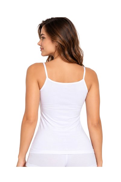 CHARM Özten 6-Piece Women's Ribbed 100% Cotton Strap Tank Top Set