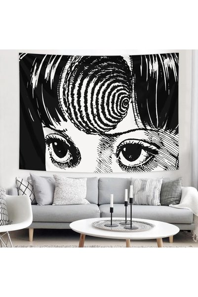 Choice7 75x58cm 30x23inch Bu-1 Black and White Hypnotic Eyes Horror Comic Tap...