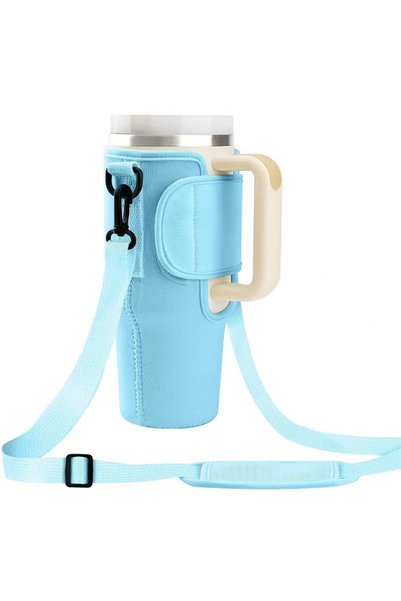 Choice3 Sky blue 30/40OzWaterBottle Crossbody Bag Reusable Water Bottle Acces...
