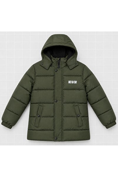 REGOS Men's Khaki Hooded Fur Lined Water and Windproof Children's Coat and Ja...