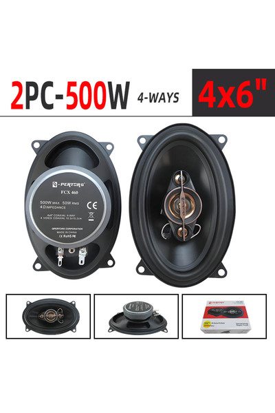 Choice A Pair of 4x6-Inch Coaxial Four-Way Car Audio Speakers, 500W Maximum P...