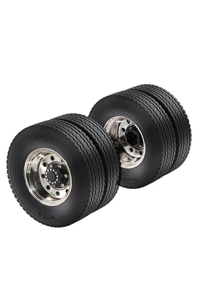 Choice 2 Rear 1/14 TAMIYA RC Truck Universal Metal Wheel Rim & Tire Set, Upgr...