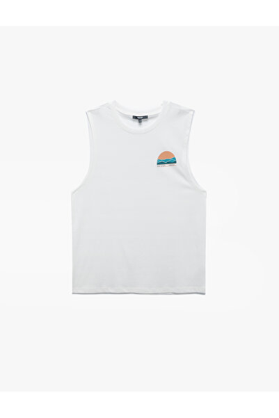 Koton Cotton Sleeveless Crew Neck Printed Singlet