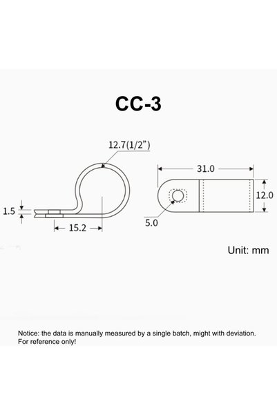 Choice4 CC-3 أبيض 100 قطعة مشابك كابلات بيضاء على شكل حرف R، تثبيت بالبراغي، ...