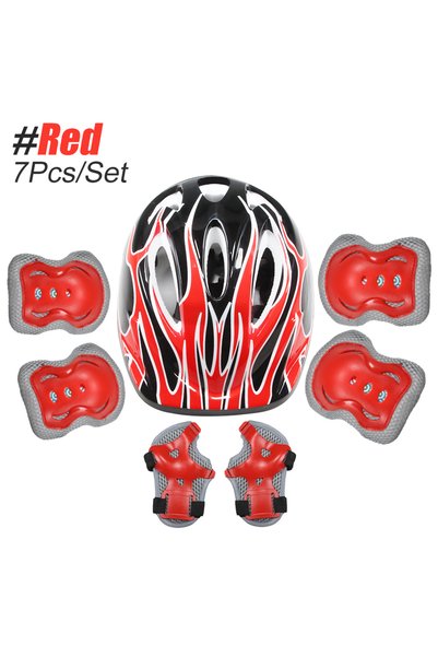 Choice1 Red 7Pcs Kids Bike Helmet,Toddler Helmet Knee and Elbow Pads Wrist Gu...