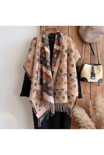 Choice1 Khaki New Brand National Style Cashmere Scarf Winter Women Pashmina S...