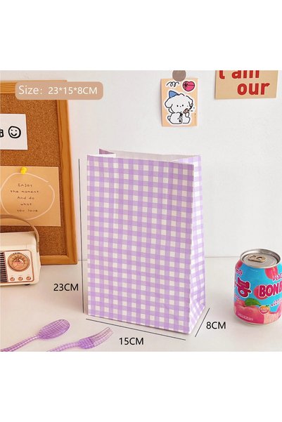 Choice1 23x15x8cm Purple 10 pcs Candy Color Kraft Paper Bag Festival Party We...