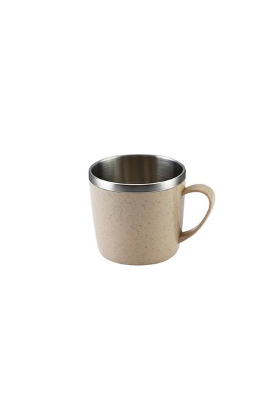 Choice 220ML Beige Simple Solid Color Stainless Steel Mug Wheat Straw Element...