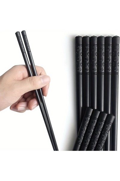 Choice Black-5 أزواج 5 أزواج من عيدان الطعام المصنوعة من الألياف الزجاجية وال...