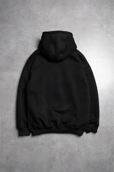 Fadeback Rhinestones Siyah Taşlı Oversize Hoodie FD1009SYSY