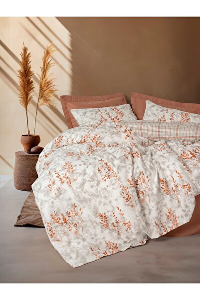 Cotton Box Σετ Παπλωματοθήκης Διπλού Μεγέθους Lamina Cinnamon