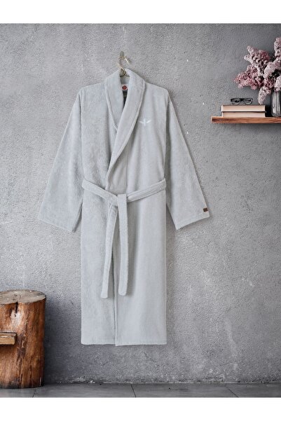 Cotton Box Wellness Bathrobe Stone Gray L/Xl