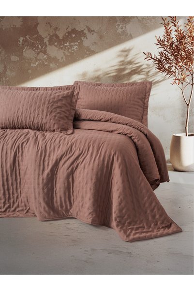 Cotton Box Serra Double Bedspread Niva Dusty Rose