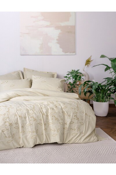 Cotton Box Cotton Linen Double Duvet Cover Set Lapelis