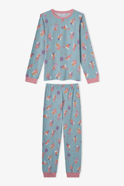 Penti Girl's Mint Fairy Bloom Long Sleeve Pajama Set