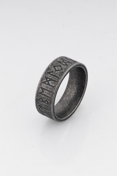 316L Çelik Viking Futhark Erkek Yüzük