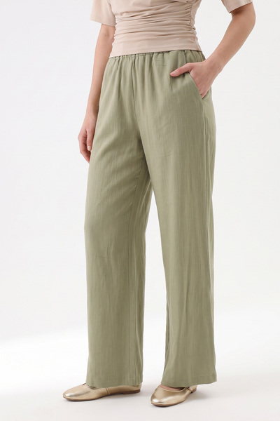 Salih Çelebi Lanene pantalone Y0155-1 - KAKI