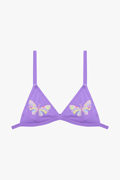 Penti Costum de bikini triunghi cu volane pentru fete liliac