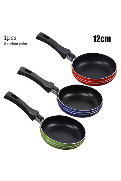LEENKEA 12cm 12cm/14cm/16/18cm Mini Frying Pan Non-Stick Steel Frypan Pot Sau...