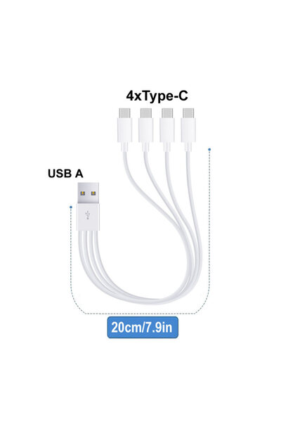 Choice A to 4xType-C 6 In 1 Micro USB/Type C Splitter Cable 3 in 1 USB to Mic...