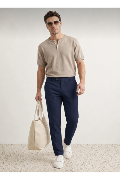 Bürke Men's Navy Blue Color Quality Fabric Trousers (100-130 Kg, Large Size 4...