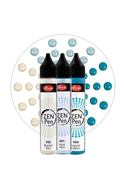Viva Decor Set de 3 vopsele Blob-Paint pentru pictură cu puncte, ZEN Pen VIVA...