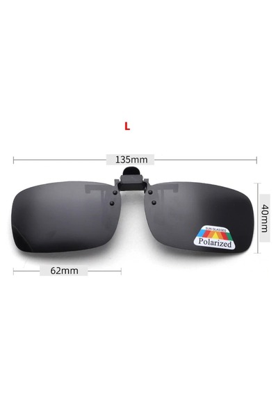 Choice8 Black L 1Pcs 4 Color Grey Lenses Polarized Sunglasses Clip On Flip Up...