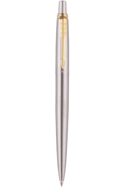 Parker قلم حبر جاف من الفولاذ المقاوم للصدأ من جوتر لندن مع مشبك ذهبي-5658