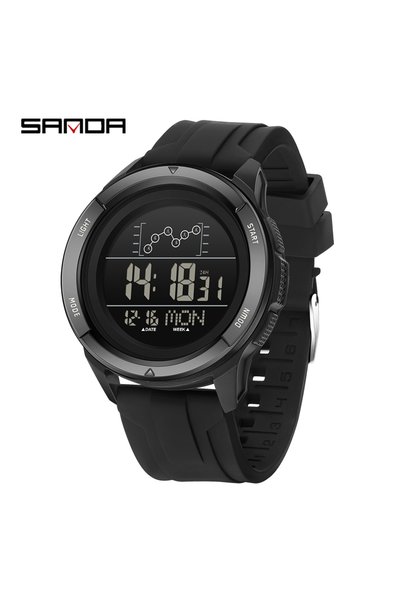 Choice GJ Black SANDA Electronic Watch Nylon Strap Digital Display Multifunct...