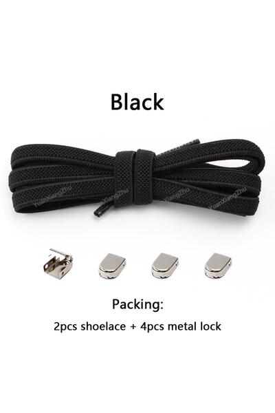 Choice black No tie Shoe laces Elastic laces Sneakers Flat Shoelaces without ...