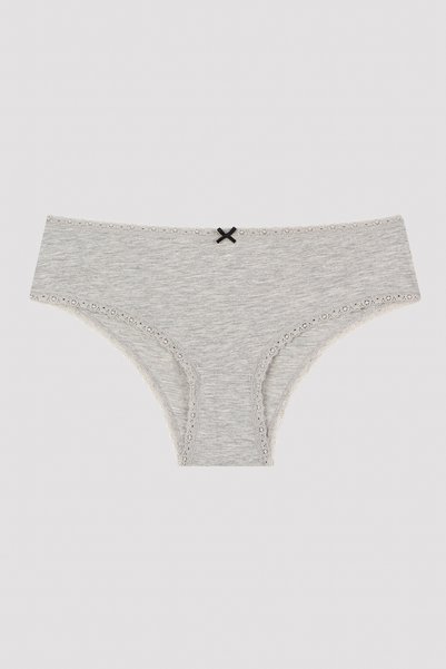 Penti Daily Lace 3'lü Pamuklu Gri Hipster Külot
