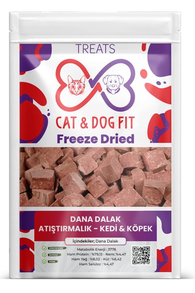 cat & dog fit Dana Dalak Kedi ve Köpek Ödül Maması 40 g – Freeze Dried