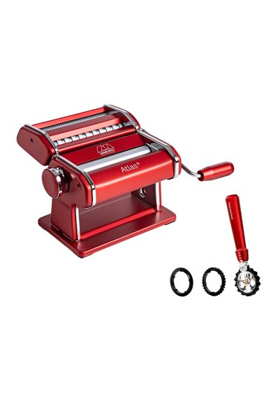 Marcato Atlas 150 Plus Makarna Makinesi + Pastawheel Set Kırmızı