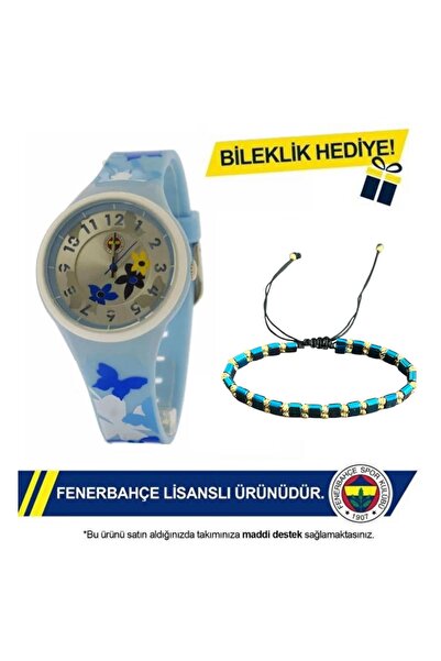 Fenerbahçe Licensed Girl's Wristwatch - Hematite Stone Bracelet Gift