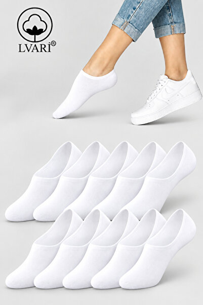 Lvari 10 Pack Unisex Cotton White Invisible Sneaker Socks - Women's and Men's...