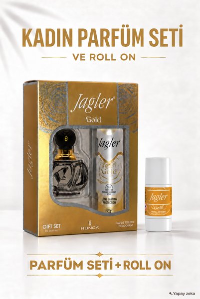 Jagler Gold Kadın Parfüm Seti Parfüm Edt 60 ml + Deodorant 150 ml + Rollon
