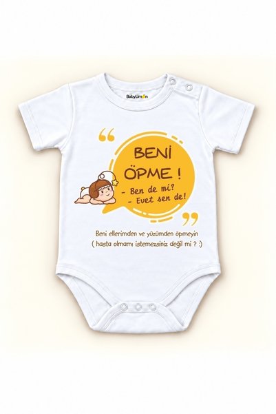 BabyLimon Beni Öpme Baskılı Yarım Kollu Body