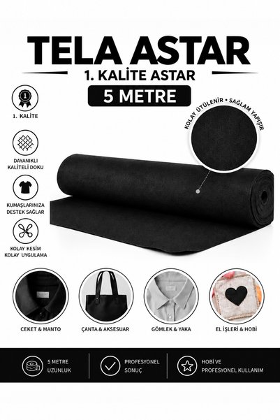 Dünya Sünger Tela Astar Siyah 1. Kalite Dikiş, Çanta ve Hobi Kullanımı