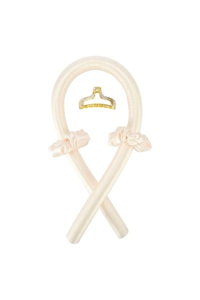 Generic Heatless Hair Curler Set with Scrunchies and Clip, Beige