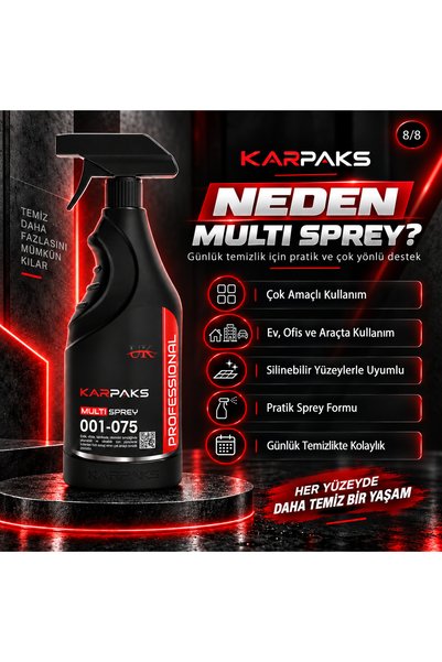 KARPAKS Multi Sprey Leke Çıkarıcı 750 ml Halı Koltuk Kumaş ve Yüzey Temizleyici Yağ Çözücü