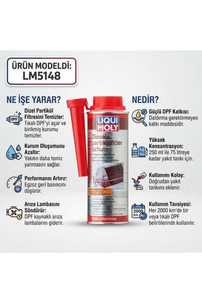 Liqui Moly Dizel Partikül Filtre Temizleyici Depo Yakıt Katkısı Dpf 250 Ml