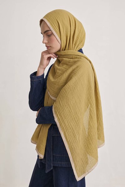 Levidor Basic Muslin Shawl Oil Green