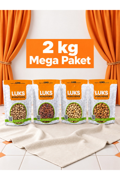 lüks kuruyemiş Mega Premium Kuruyemiş Paketi 2 Kg – Antep Fıstığı, Kavrulmuş ...